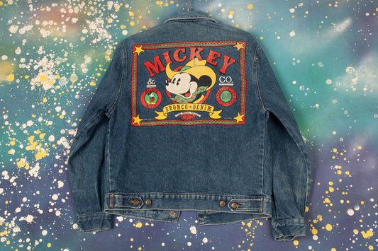 MICKEY & Co. Mickey Mouse Vintage Disney Bronco Denim Jacket Size M